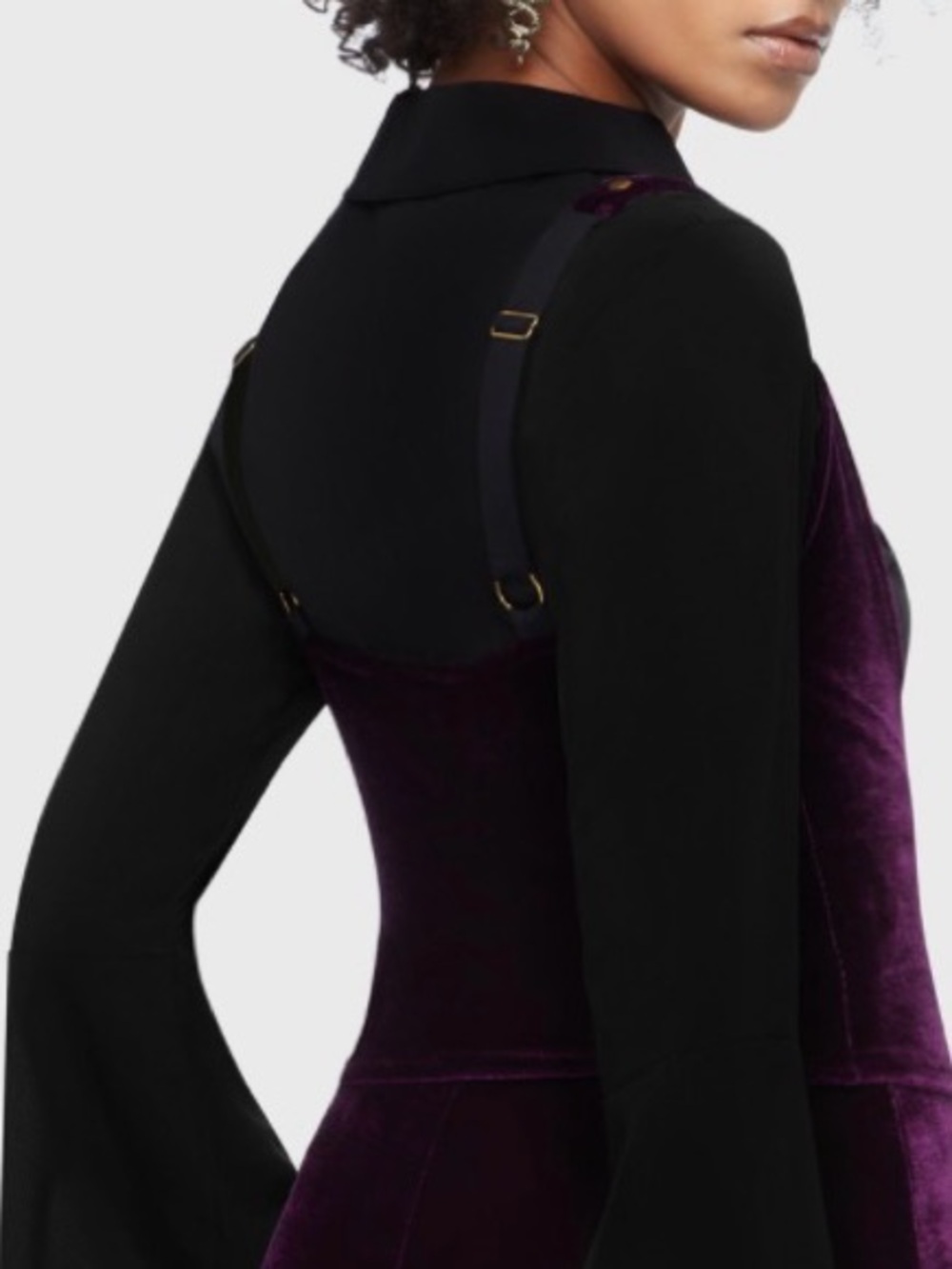 Killstar Velvet Underbust Corset Top Large Plum - Picture 3 of 8